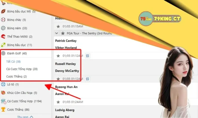 Cá cược đánh Golf hội viên có thể tham gia ngay tại nhà cái 79king