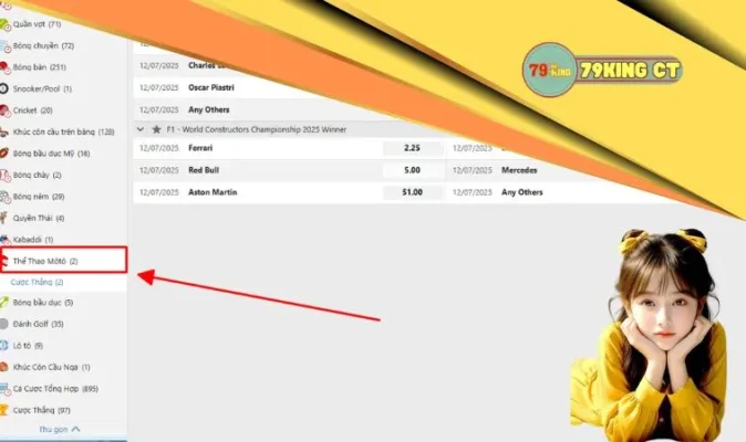 Chơi thể thao mô tô có tới 7 kiểu cược khác nhau